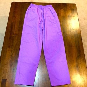 Michele Palmer Women's Vintage Pull on Purple Track Nylon Pants Size Small Retro
